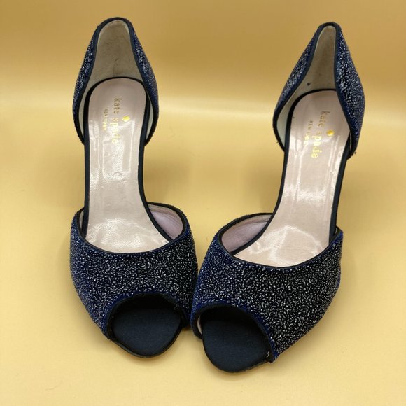 Kate Spade Sparkle Peep Hole Pumps 3" Heel (7B) - Picture 2 of 7